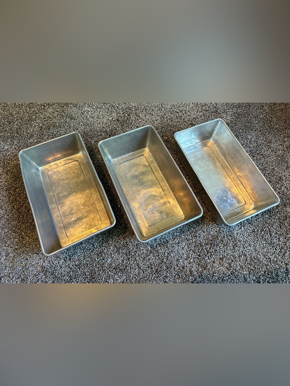 Loaf Pans Metal Vintage Set of 3